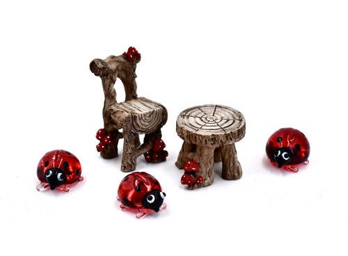 Fairy garden table chair - garden, table+chair+set