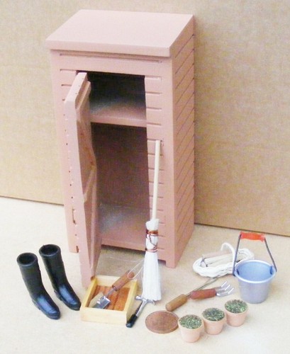 Dolls house wooden - house, shed