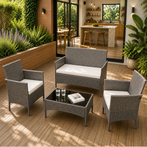 4piece rattan garden - 4piece,
